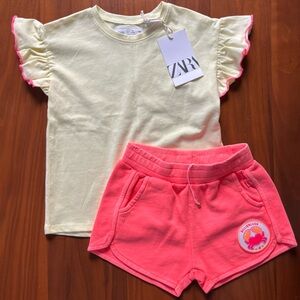BILLIEBLUSH + ZARA bundle | tee + shorts NWT size 4